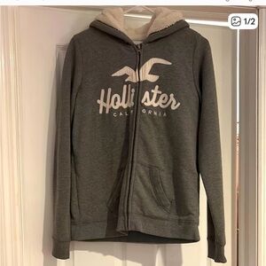 Hollister Charcoal Fleece-Lined Hoodie
